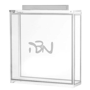 Picture of Lucite Square Matzah Box Classic Style Silver 9"